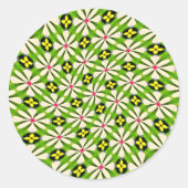 花の美的模様 ラウンドシール (正面)