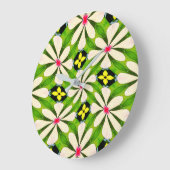 花の美的模様 ラージ壁時計 (傾斜)