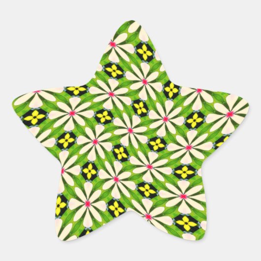 花の美的模様 星シール (正面)
