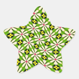 花の美的模様 星シール