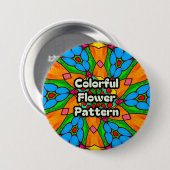 花の美的模様 缶バッジ (正面&裏面)