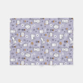 花の群葉の甘く小さい子猫の子ネコパターン フリースブランケット (正面(横))