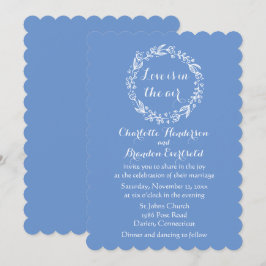 花の群青の矢車草のウェディングブーケラブリース 招待状