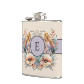 花の羽に紫のイニシャルを追加 フラスク (左)