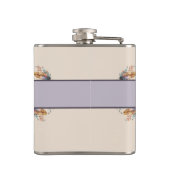 花の羽に紫のイニシャルを追加 フラスク (裏面)