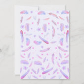 花の羽の(雄ジカの)枝角の森林Bohoのベビーシャワー 招待状 (裏面)