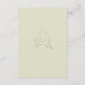 花の聖なる水彩画のイニシャルマークの詳細 エンクロージャーカード (裏面)