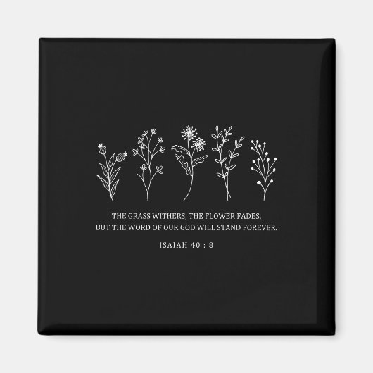 花の聖句イースター私たちの神スタンの言葉 マグネット (正面)