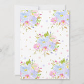 花の聖名祝日および第1誕生日の招待状の女の子 招待状 (裏面)