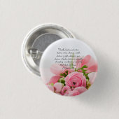 花の聖書の詩のパステル調ピンクの花束 缶バッジ (正面&裏面)
