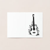 花の背景にアコースティックギター。 スリーブ 箔カード (内部)