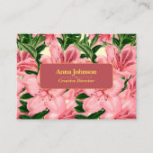 花の背景のパターパーソナライズされたン名 名刺 (正面)