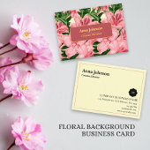 花の背景のパターパーソナライズされたン名 名刺