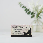 花の背景を伸ばしている猫 名刺 (スタンド正面)