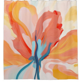 花の背景抽象芸術絵を描の シャワーカーテン