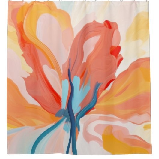 花の背景抽象芸術絵を描の シャワーカーテン (正面)