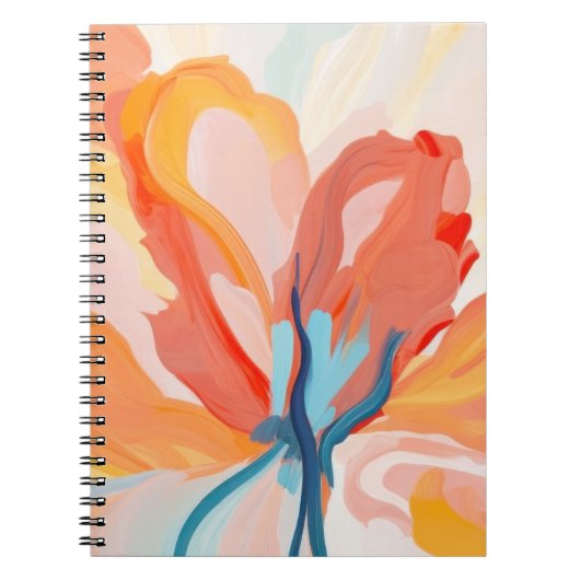 花の背景抽象芸術絵を描の ノートブック (正面)