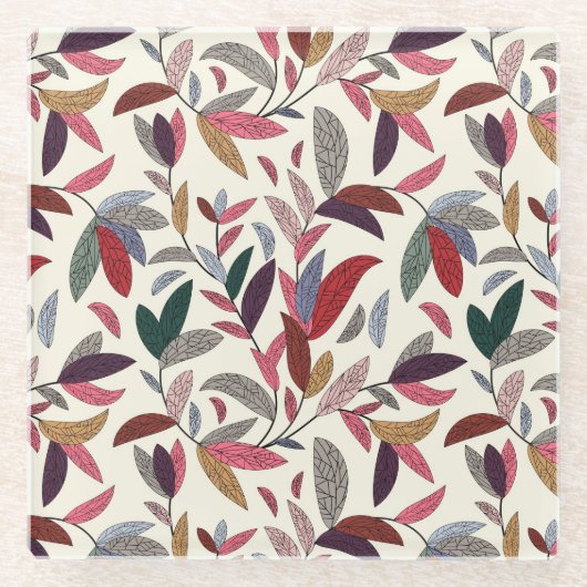 花の背景2 ガラスコースター (正面)