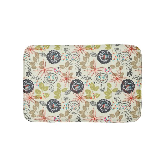 花の背景2 バスマット (正面)