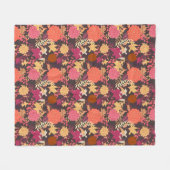 花の背景2 フリースブランケット (正面(横))