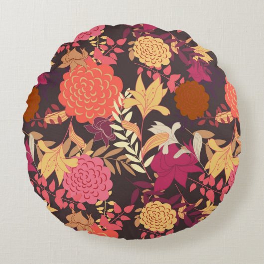 花の背景2 ラウンドクッション (正面)