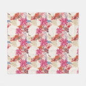 花の背景3 フリースブランケット (正面(横))