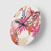 花の背景3 ラウンド壁時計 (傾斜)
