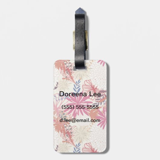 花の背景3 ラゲッジタグ (裏面縦)