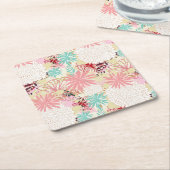 花の背景4 スクエアペーパーコースター (アングル)