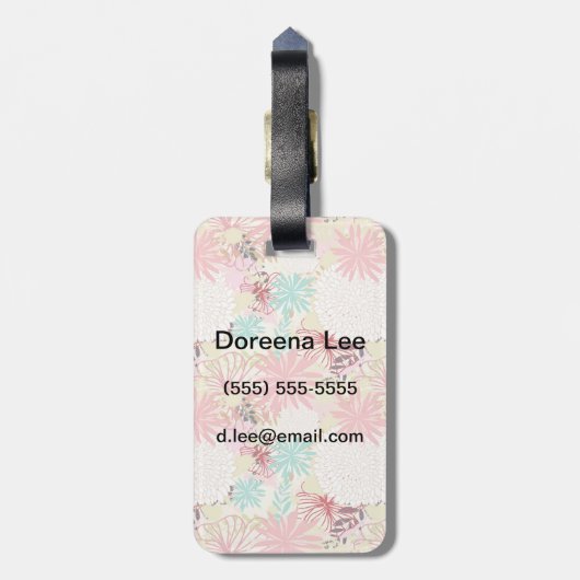 花の背景4 ラゲッジタグ (裏面縦)