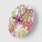 花の背景6 ラウンド壁時計 (傾斜)