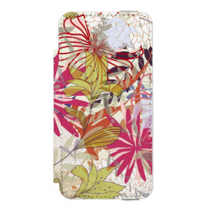 花の背景6 iPhone SE/5/5sウォレットケース
