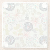 花の背景 ガラスコースター (裏面)