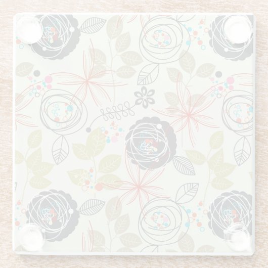 花の背景 ガラスコースター (裏面)