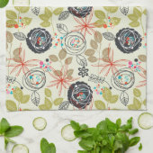 花の背景 キッチンタオル (折り畳み)