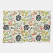 花の背景 キッチンタオル (横)