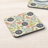 花の背景 コースター (左側)