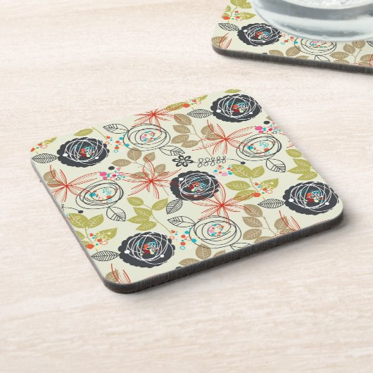 花の背景 コースター (左側)