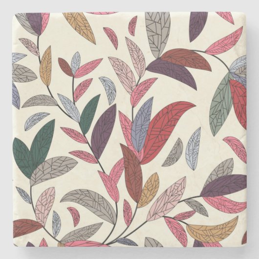 花の背景 ストーンコースター (正面)