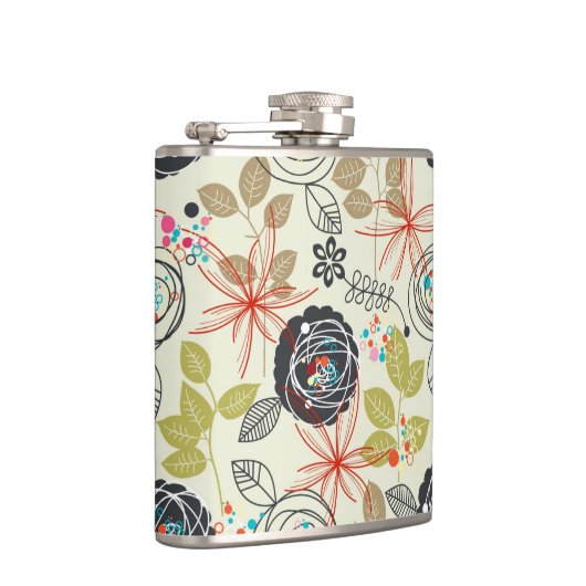 花の背景 フラスク (右)