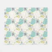 花の背景 フリースブランケット (正面(横))