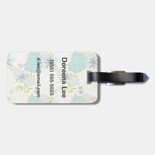 花の背景 ラゲッジタグ (裏面横)