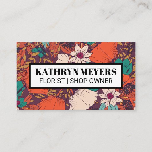 花の背景（高名） 名刺 (正面)