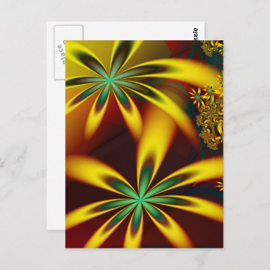 花の自在継手の罰金のフラクタルの芸術 ポストカード (正面/裏面)