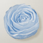 花の自然の写真の可憐な淡いブルーは上がりました ラウンドクッション (裏面)