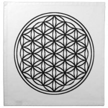 花の自然布水晶グリッド20"x 20"