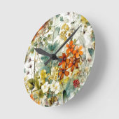 花の自然 ラウンド壁時計 (傾斜)