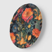 花の自然 ラージ壁時計 (傾斜)