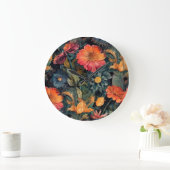 花の自然 ラージ壁時計 (ホーム)