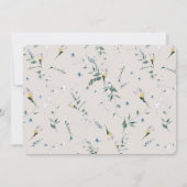 花の自転車の少女 水彩の誕生日写真 招待状 (裏面)